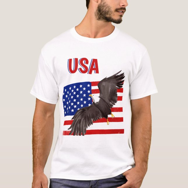 Patriotic Flag and Eagle T-shirt (Front)