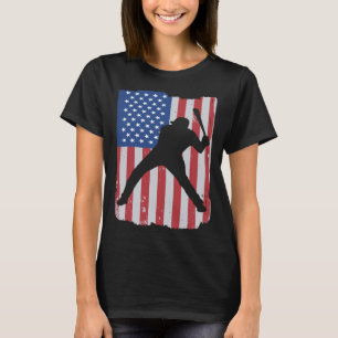 Patriotic Flag Baseball Softball 4 Th Of July Play T-Shirt