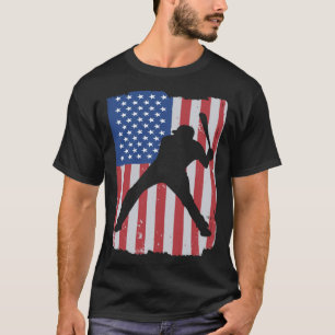 Patriotic Flag Baseball Softball 4 Th Of July Play T-Shirt