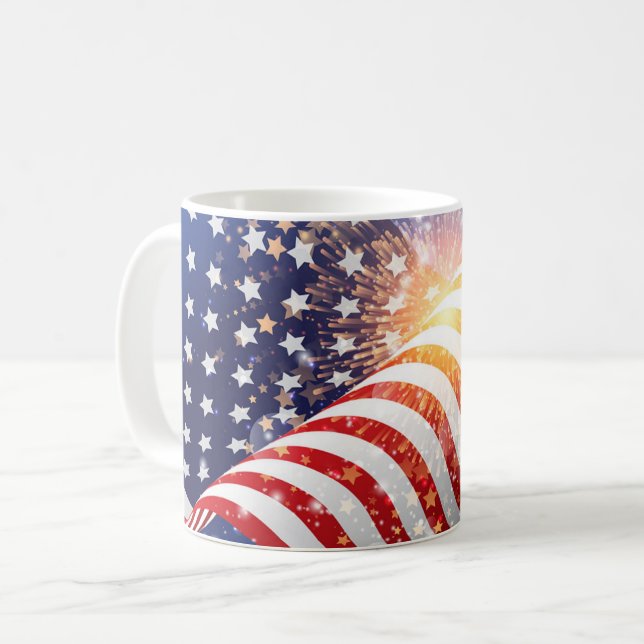 Patriotic Flag Coffee Mug (Front Left)