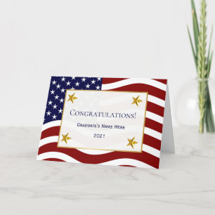 Patriotic Flag Congratulations Graduation Card