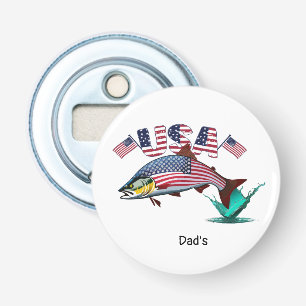 Patriotic Flag Covered Rainbow Trout Bottle Opener