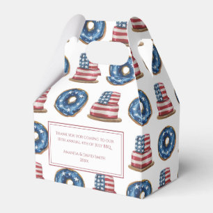 Patriotic Flag Doughnuts Cake 4th of July Party Favour Box