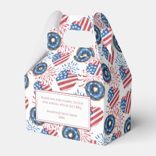 Patriotic Flag Doughnuts Fireworks 4th of July Par Favour Box