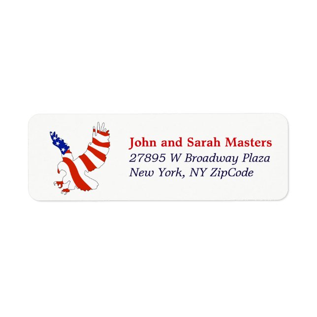 Patriotic Flag Eagle Return Address Label (Front)