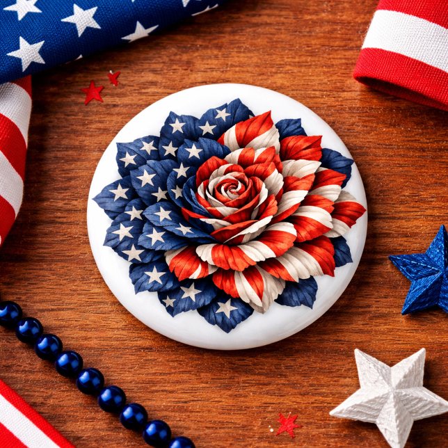 Patriotic Flag Floral Illustration 3 Cm Round Badge (Creator Uploaded)