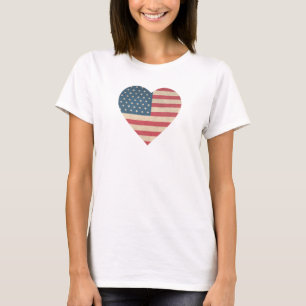 Patriotic Flag Heart Fourth of July T-Shirt