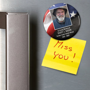 Patriotic Flag In Loving Memory Sympathy Photo Magnet
