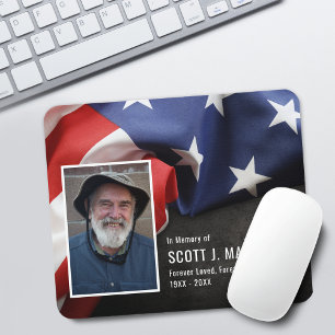 Patriotic Flag In Loving Memory Sympathy Photo Mouse Pad