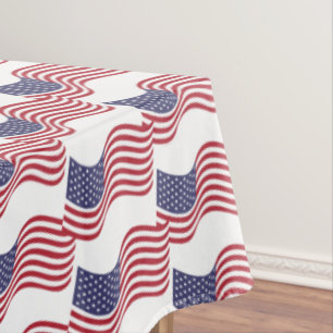 Patriotic Flag July 4th Tablecloth