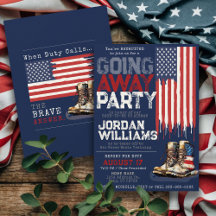 Patriotic Flag Military Going Away Farewell Party