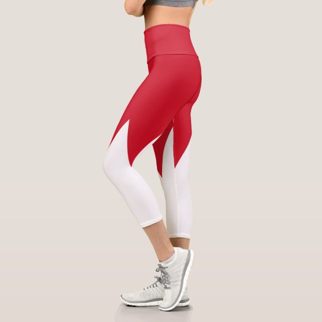 Patriotic Flag of Bahrain Capri Leggings (Left)