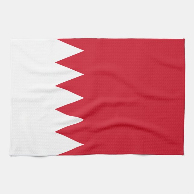 Patriotic Flag of Bahrain Tea Towel (Horizontal)