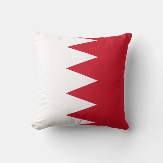 Patriotic Flag of Bahrain Throw Pillow (Front)