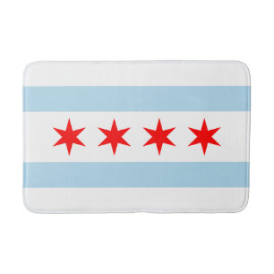 Patriotic Flag of Chicago Bath Mat
