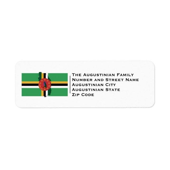 Patriotic | FLAG OF DOMINICA Return Address Label (Front)