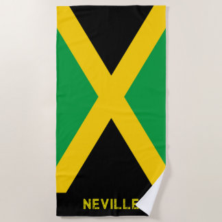 Patriotic Flag of Jamaica Beach Towel