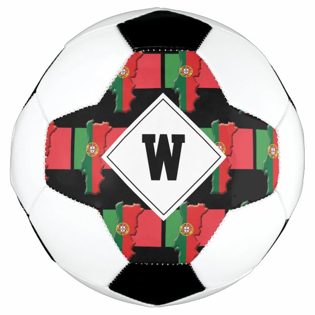 Patriotic FLAG OF PORTUGAL Monogram Soccer Ball (Front)