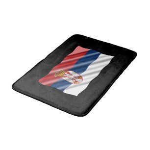 Patriotic flag of Serbia Bath Mat