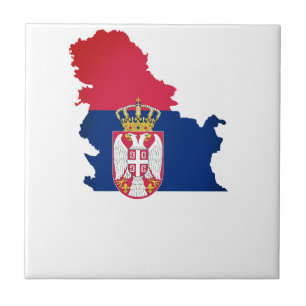 Patriotic Flag of Serbia Ceramic Tile