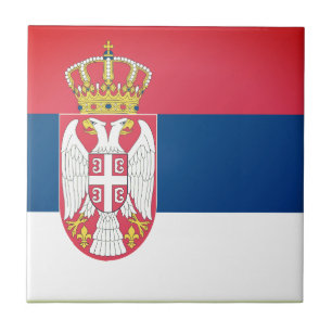 Patriotic Flag of Serbia Ceramic Tile