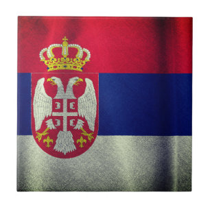 Patriotic Flag of Serbia Ceramic Tile