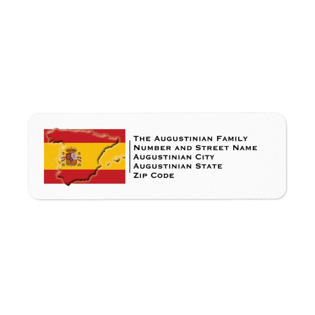 Patriotic | FLAG OF SPAIN Return Address Label (Front)