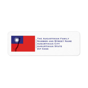 Patriotic   FLAG OF TAIWAN (ROC) Return Address Label