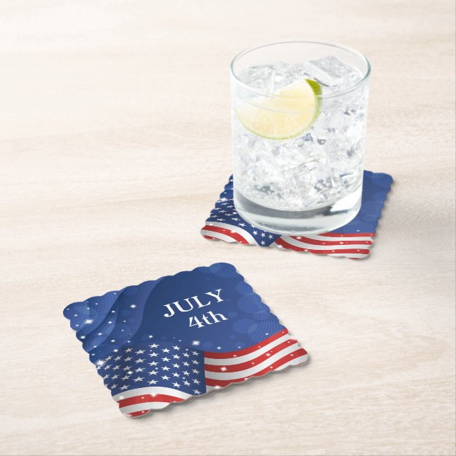 Patriotic Flag Paper Drink Coaster (Insitu)