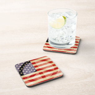 Patriotic Flag Peace Sign Coaster