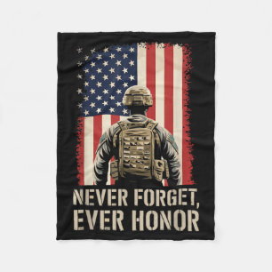 Patriotic Flag Quotes Veteran Day Memorial 4th of Fleece Blanket