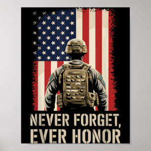 Patriotic Flag Quotes Veteran Day Memorial 4th of Poster