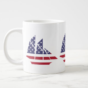 Patriotic Flag Sailboat Coffee Mug Speciality Mug