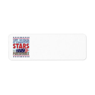 Patriotic Flag Star Firecrackers July 4th  Return Address Label