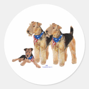 Patriotic Flag Trio Classic Round Sticker