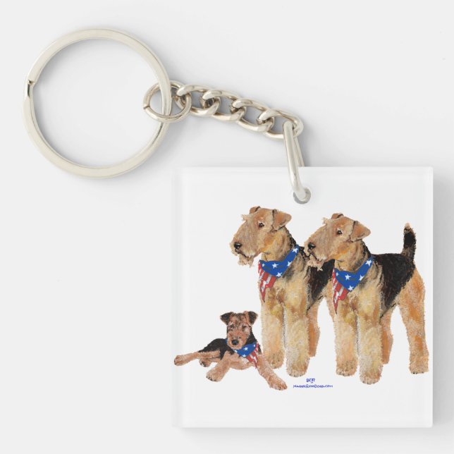 Patriotic Flag Trio Key Ring (Front)