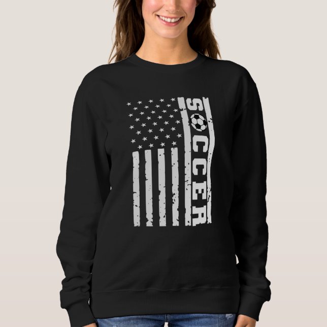 Patriotic Flag US Soccer Tee, American Flag Soccer Sweatshirt (Front)