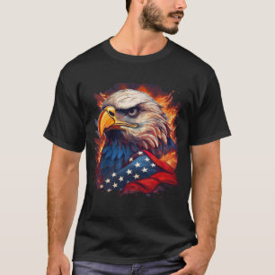 Patriotic Flaming American Bold Eagle T-Shirt