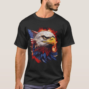 Patriotic Flaming American Bold Eagle T-Shirt