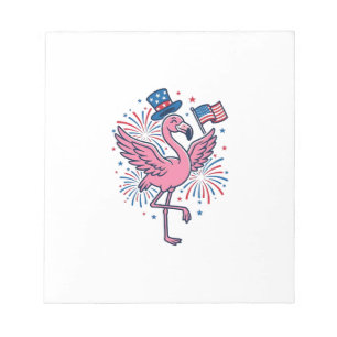 Patriotic Flamingo Fireworks Vector Design_1 Notepad