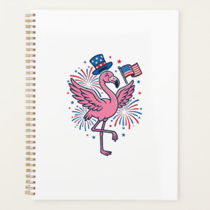 Patriotic Flamingo Fireworks Vector Design_1 Planner