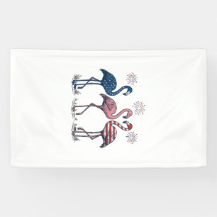 Patriotic Flamingo Trio Vintage Engraving Design_1 Banner