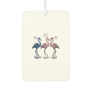 Patriotic Flamingo Trio Vintage Engraving Design_1 Car Air Freshener