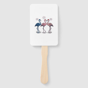 Patriotic Flamingo Trio Vintage Engraving Design_1 Hand Fan