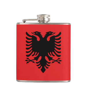 Patriotic flask with Flag of Albania