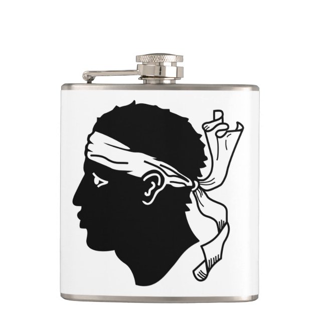 Patriotic flask with Flag of Corsica (Front)