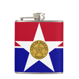Patriotic flask with Flag of Dallas, USA