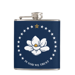 Patriotic flask with Flag of Mississippi State, US