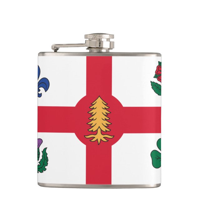 Patriotic flask with Flag of Montreal (Front)