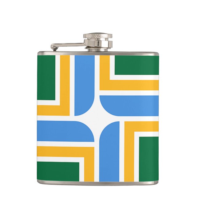 Patriotic flask with Flag of Portland City (Front)